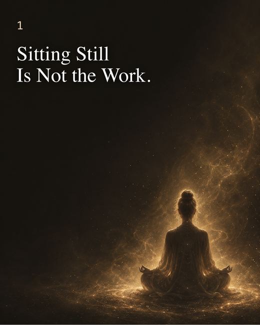 Slide 1 of 10: Sitting Still Is Not the Work.